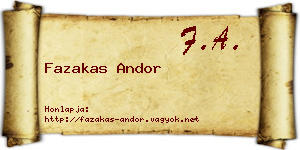 Fazakas Andor névjegykártya