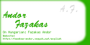 andor fazakas business card